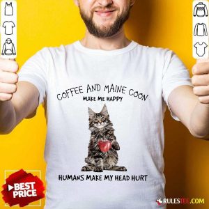 Amused Cat Coffee And Maine Coon Shirt