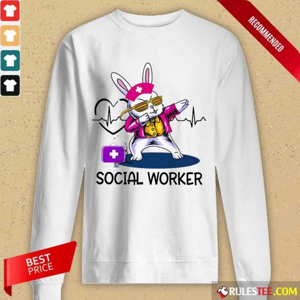 Delighted Bunny Nurse Dab Social Worker Long-sleeved
