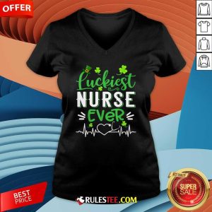 Luckiest Nurse Ever St Patricks Day V-neck - Design By Rulestee.com