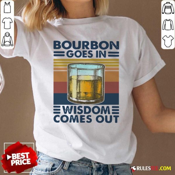 Bourbon Goes In Wisdom Comes Out Vintage V-neck - Design By Rulestee.com