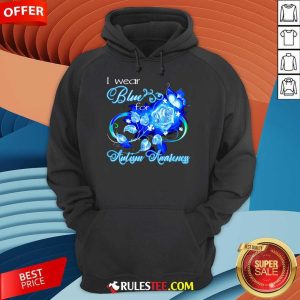 Hot I Wear Blue Rose And Butterfly For Autism Awareness Hoodie