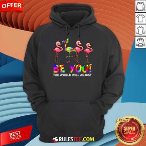 Nice Flamingo Be You The World Will Adjust Autism Hoodie