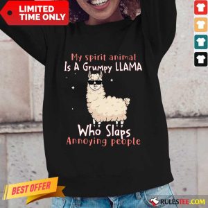 Overjoyed Spirit Animal A Grumpy Llama Long-sleeved