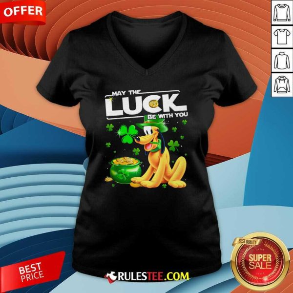 Dog Pluto May The Luck Be With You St Patricks Day V-neck - Design By Rulestee.com