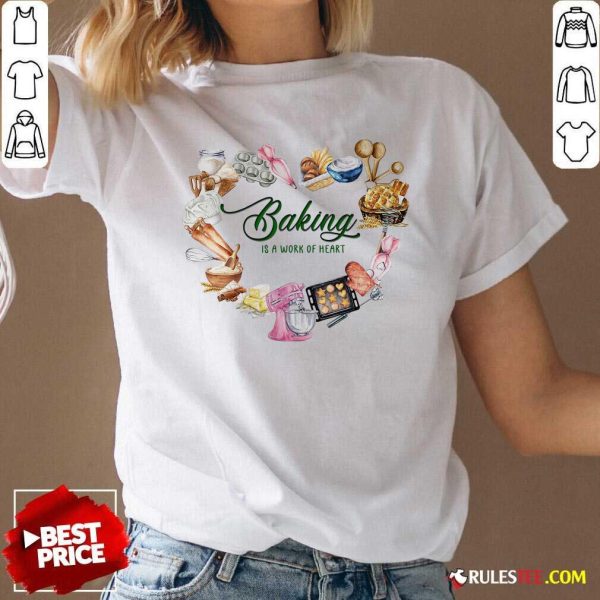 Baking Is A Work Of Heart V-neck - Design By Rulestee.com