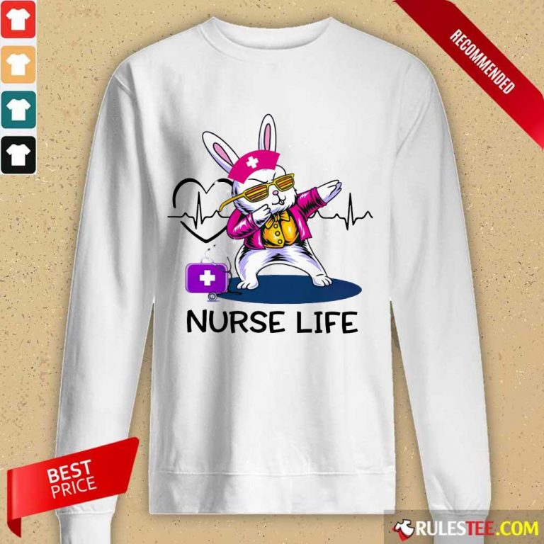 Surprised Bunny Nurse Dab Nurse Life Long-sleeved