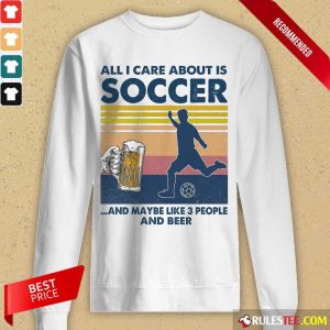 Surprised Care Soccer And Beer Vintage Long-sleeved