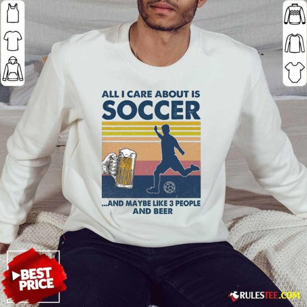 Surprised Care Soccer And Beer Vintage Sweater
