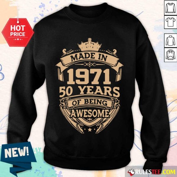 Surprised Made In 1971 50 Years Being Sweater