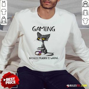 Terrific Black Cat Gaming Murder Wrong Sweater