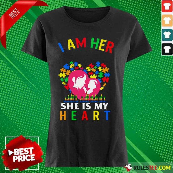 Top I Am Her Voice She Is My Heart Autism Ladies Tee