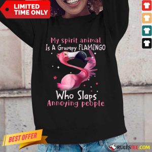 Wonderful Spirit Animal Grumpy Flamingo Long-sleeved