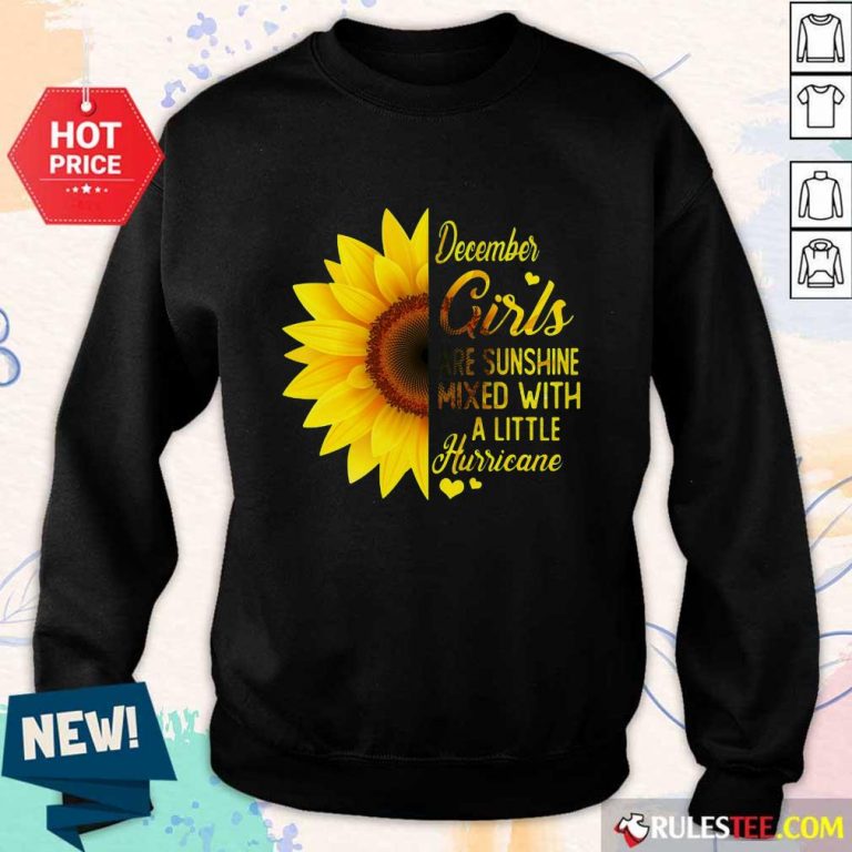 Awesome December Girls Are Sunshine Mixed Hurricane Sunflower Sweater