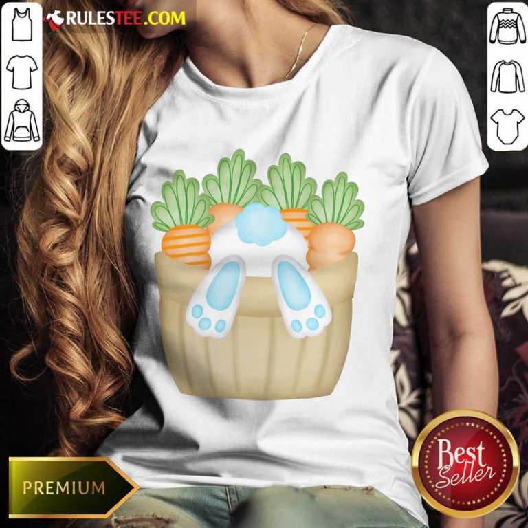 Cute Easter Bunny Cottontail Carrot Basket Ladies Tee