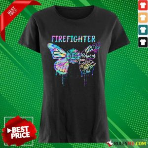 Funny Butterfly Firefighter She Believed She Could So She Did Colorful Ladies Tee