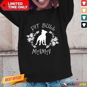 Happy Pit Bull Mama Flower Long-Sleeved