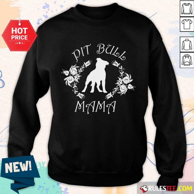 Happy Pit Bull Mama Flower Sweater