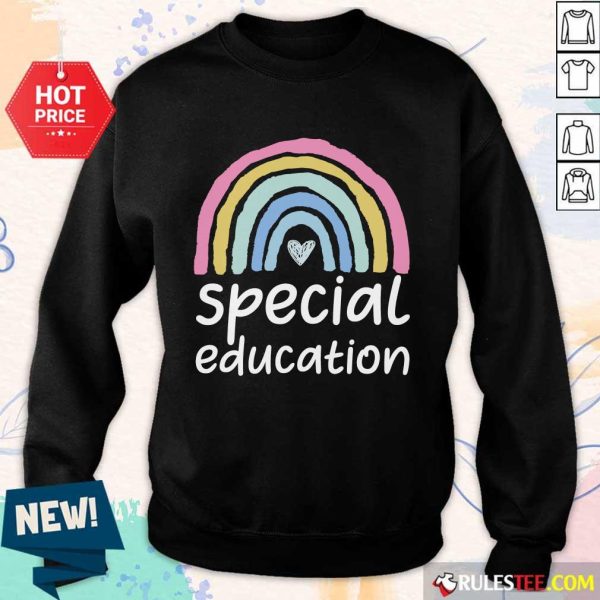 Nice Special Education Rainbow Heart Sweater