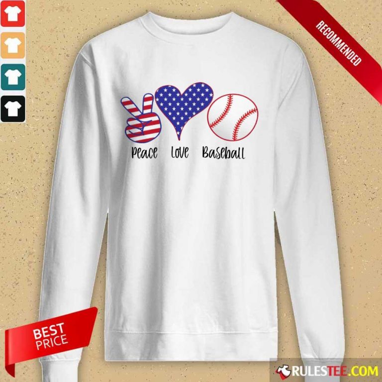 Place Love Baseball American Flag Long-Sleeved