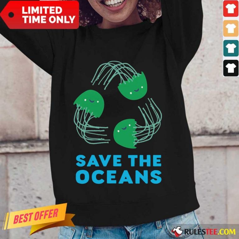 Premium Jellyfish Save The Oceans Long-Sleeved