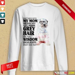 Premium Schnauzer She Does Not Have Grey Hair American Flag Long-Sleeved