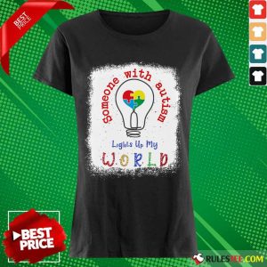 Pretty Lights Up My World Someone With Autism Awareness Ladies Tee