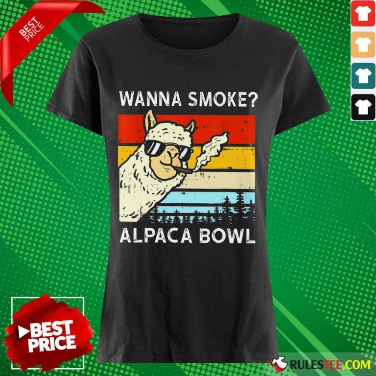 Pretty Wanna Smoke Alpaca Bowl Vintage Ladies Tee