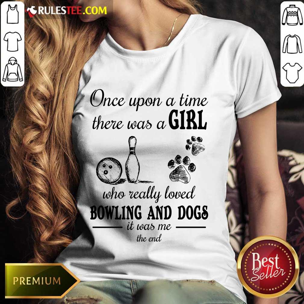 A Girl Who Loved Bowling And Dog Ladies Tee 