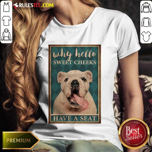 Bulldog Why Hello Poster Ladies Tee