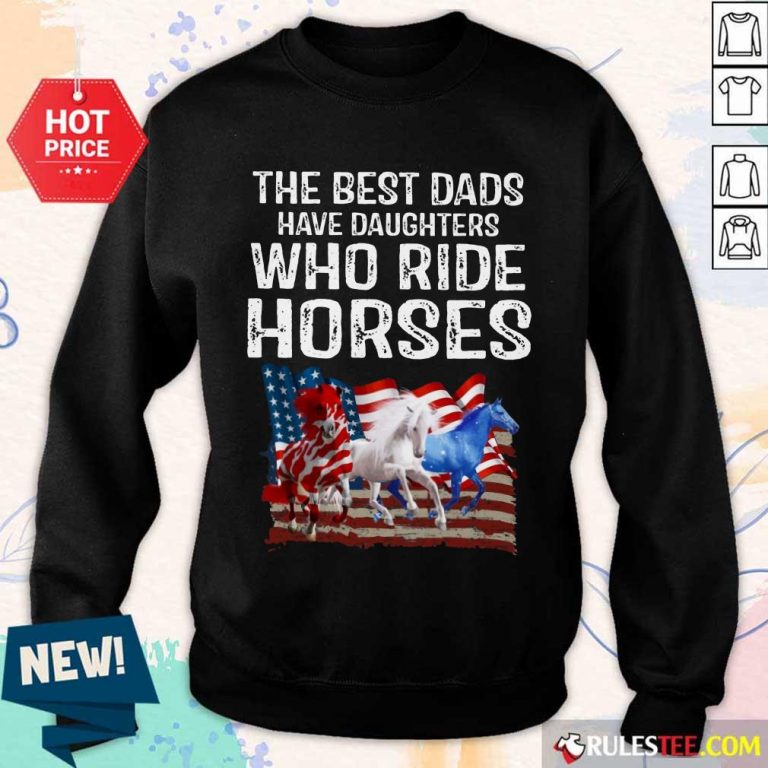 Dads Have Daughters Love Horse American Flag Sweater