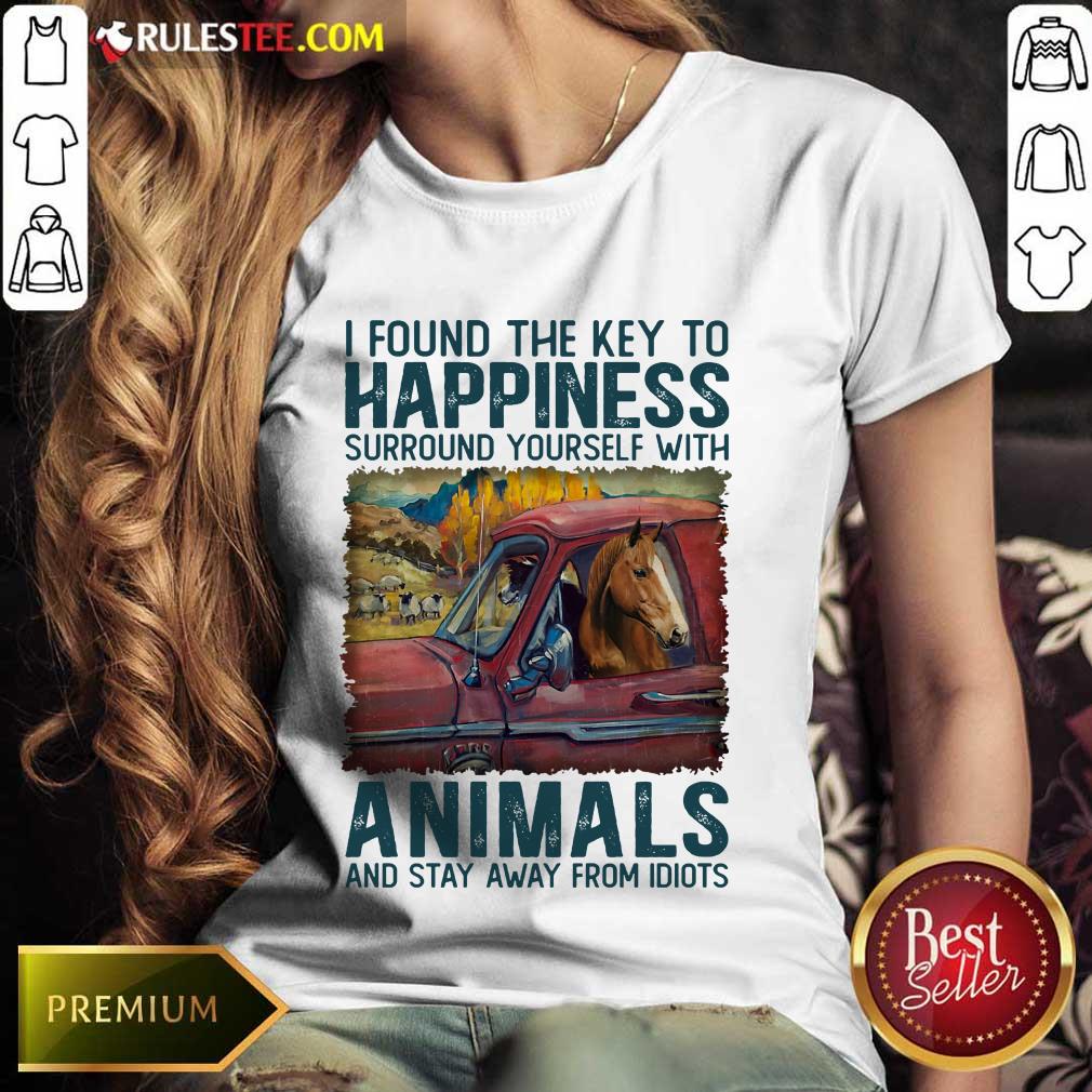 Horse I Found The Key To Happiness Animals Ladies Tee 