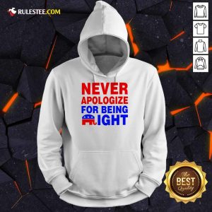 Never Apologize For Being Right Hoodie