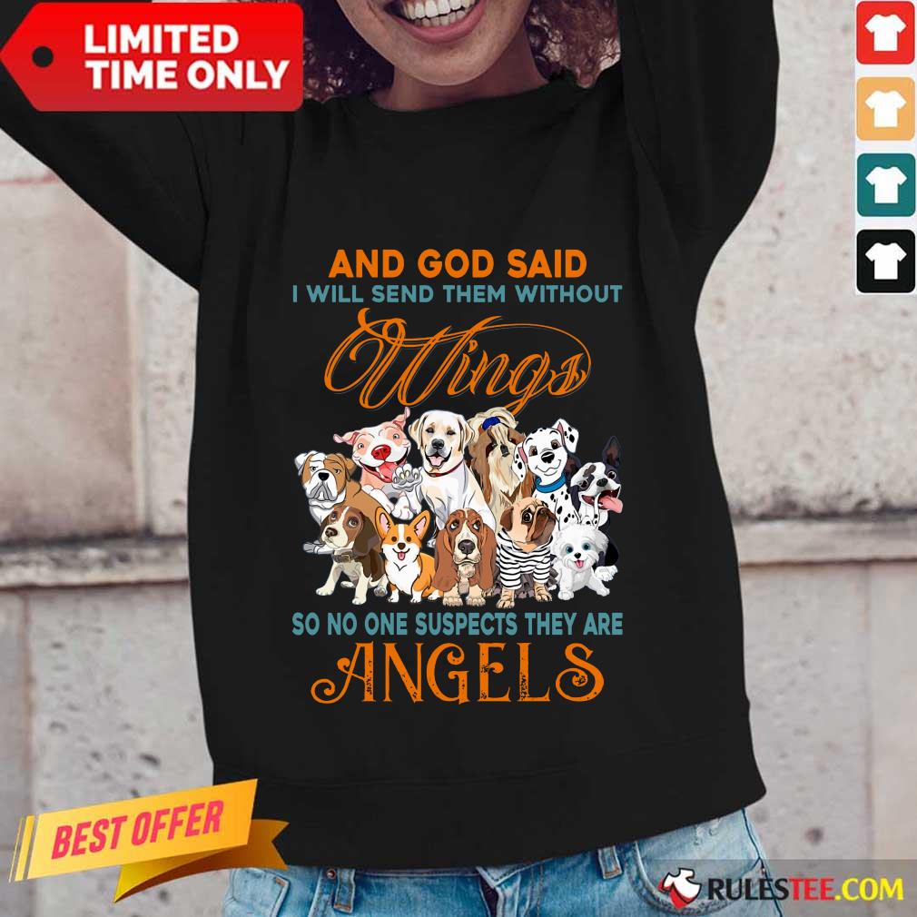 Wings Dog And God Said Angels Long-Sleeved