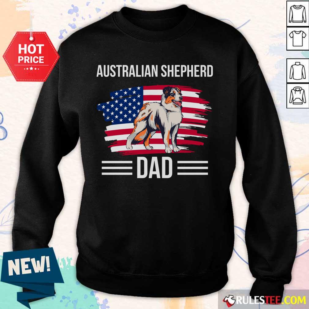 Australian Shepherd Dad USA Flag 4th Of July Father’s Day Sweater