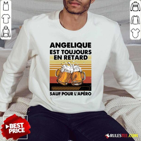 Beer Angelique Est Toujours En Retard Sauf Pour L'apero Vintage Sweater