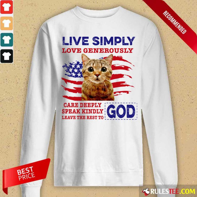 Cat Live Simply Love Generously God Long-Sleeved