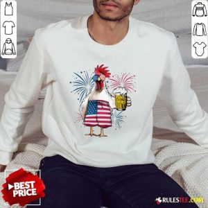 Chicken Drink Beer Independence Day Sweater