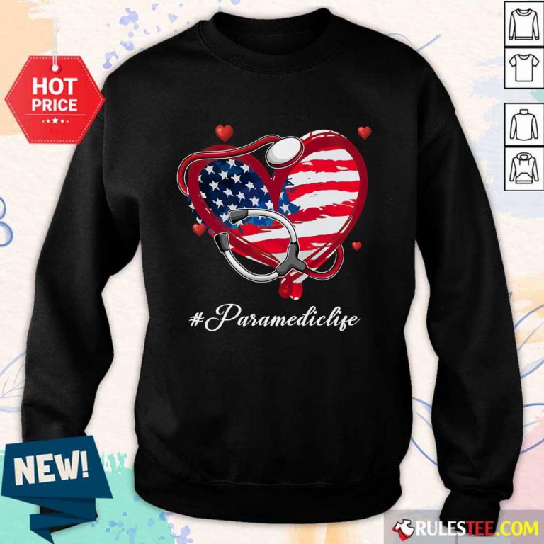 Heart American Flag Paramedic Sweater