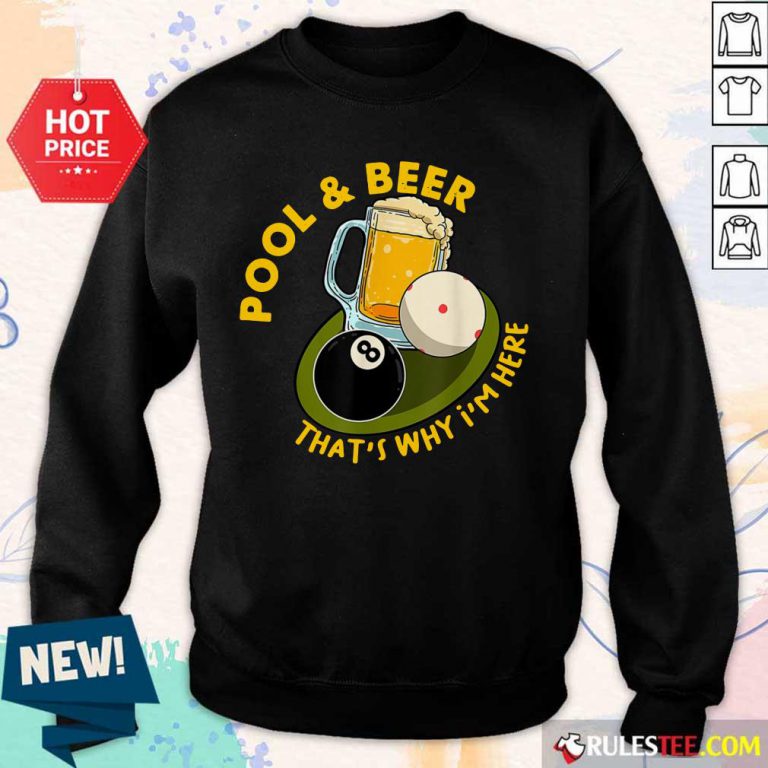 Pool And Beer That's Why I'm Here Billiard Sweater
