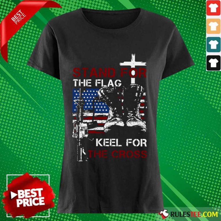 Stand For The Flag Keel For The Cross Ladies Tee