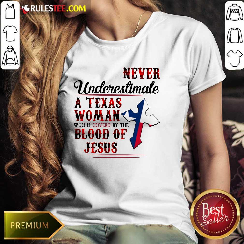 Texas Woman Blood Of Jesus Ladies Tee 