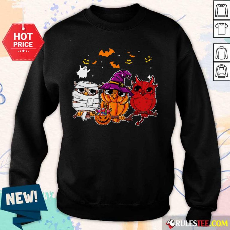 Witch Owl Scary And Cute Halloween Sweater