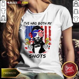 Abraham Lincoln I've Had Both My Shots American Flag 4th Of July Ladies Tee