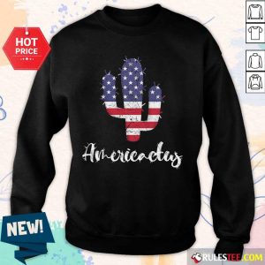 Cactus American Flag 4th Of July Sweater