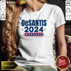 Desantis 2024 Stars And Stripes Red White And Blue Ladies Tee