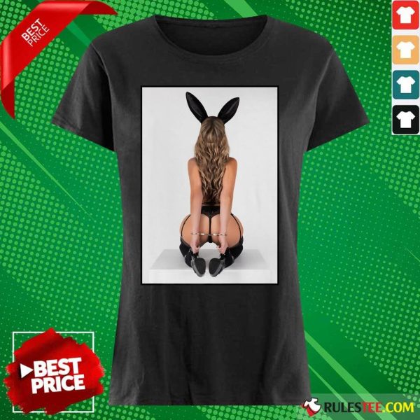 Sexy Girl Graphic Tee Bad Bunny Pinup Girl In Handcuffs Ladies Tee
