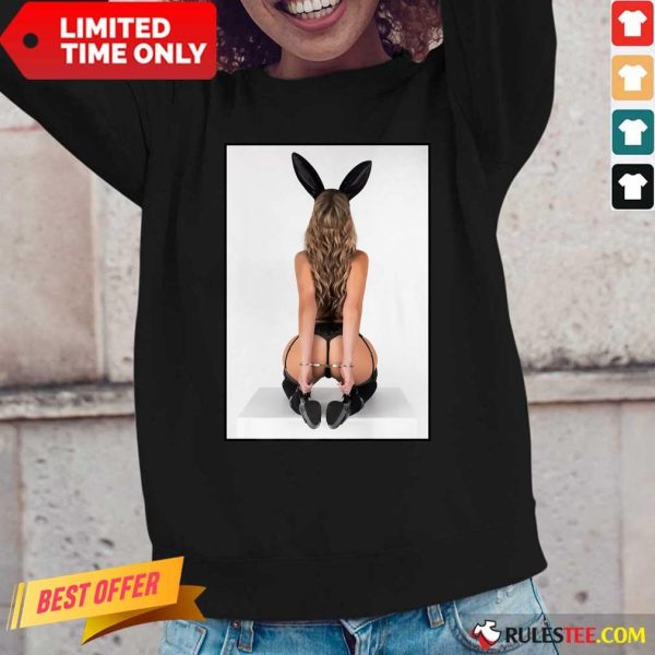 Sexy Girl Graphic Tee Bad Bunny Pinup Girl In Handcuffs Long-Sleeved