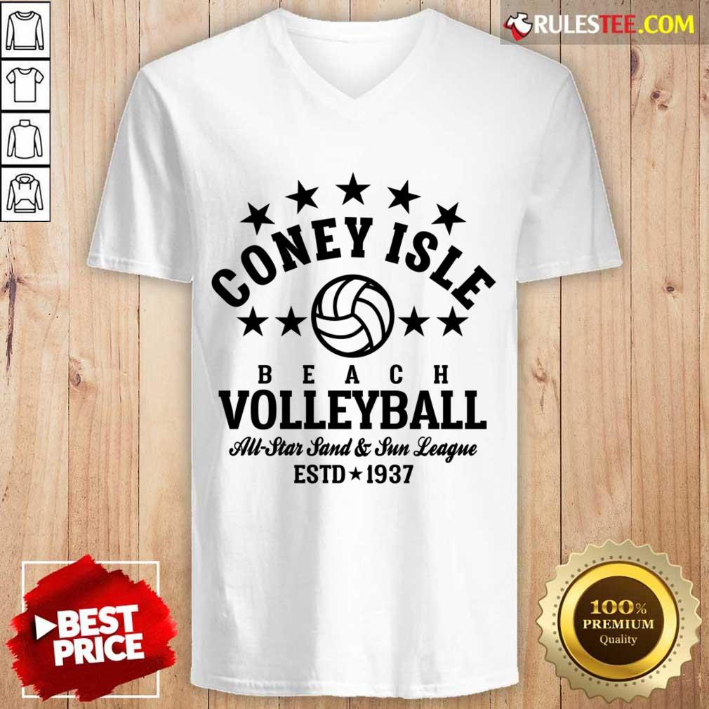 Coney Isle Beach Volleyball Au Star And Sun League 1937 V-neck