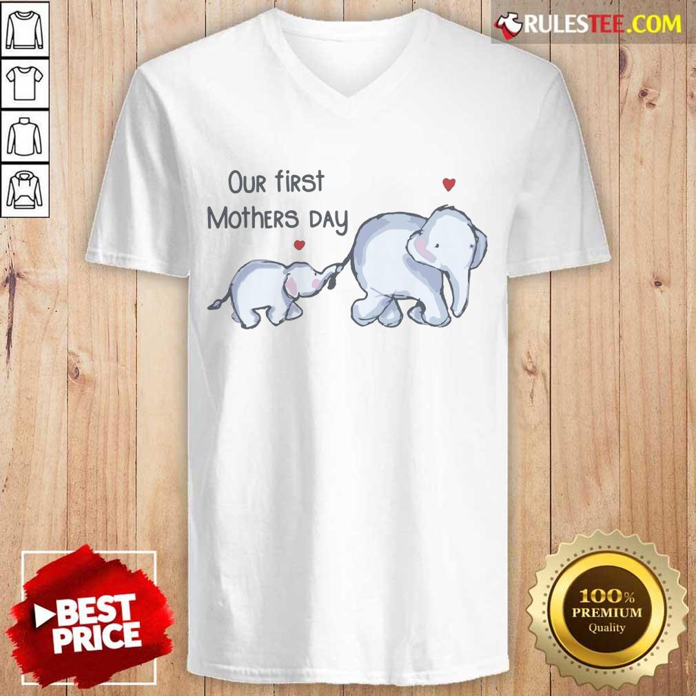 Our First Mothers Day Elephants V-neck