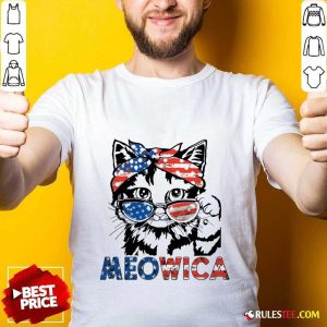 Meowica Cat 4th Of July Patriotic American Flag Shirt
